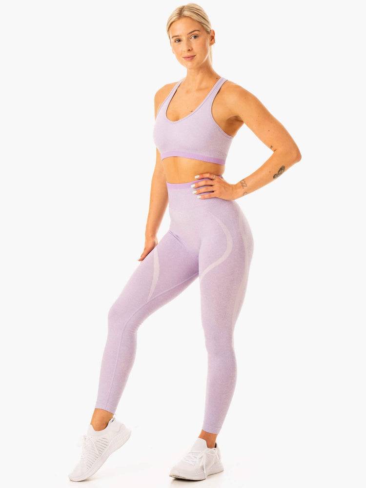 Ryderwear Women Leggings Excel Seamless High Waisted Women's Leggings Lavender Marl | CA2331XF