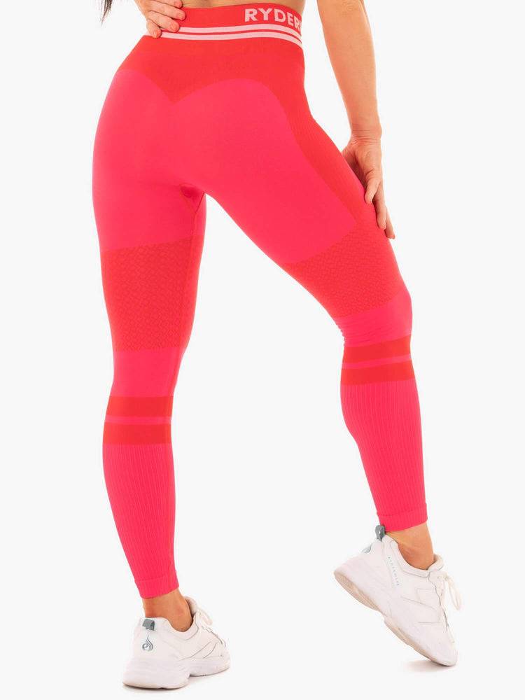 Ryderwear Women Leggings Freestyle Seamless High Waisted Women's Leggings Red | CA2227ZG