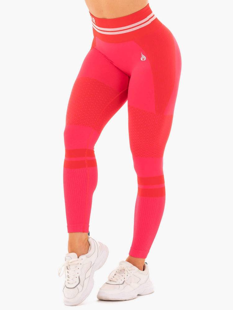 Ryderwear Women Leggings Freestyle Seamless High Waisted Women\'s Leggings Red | CA2227ZG