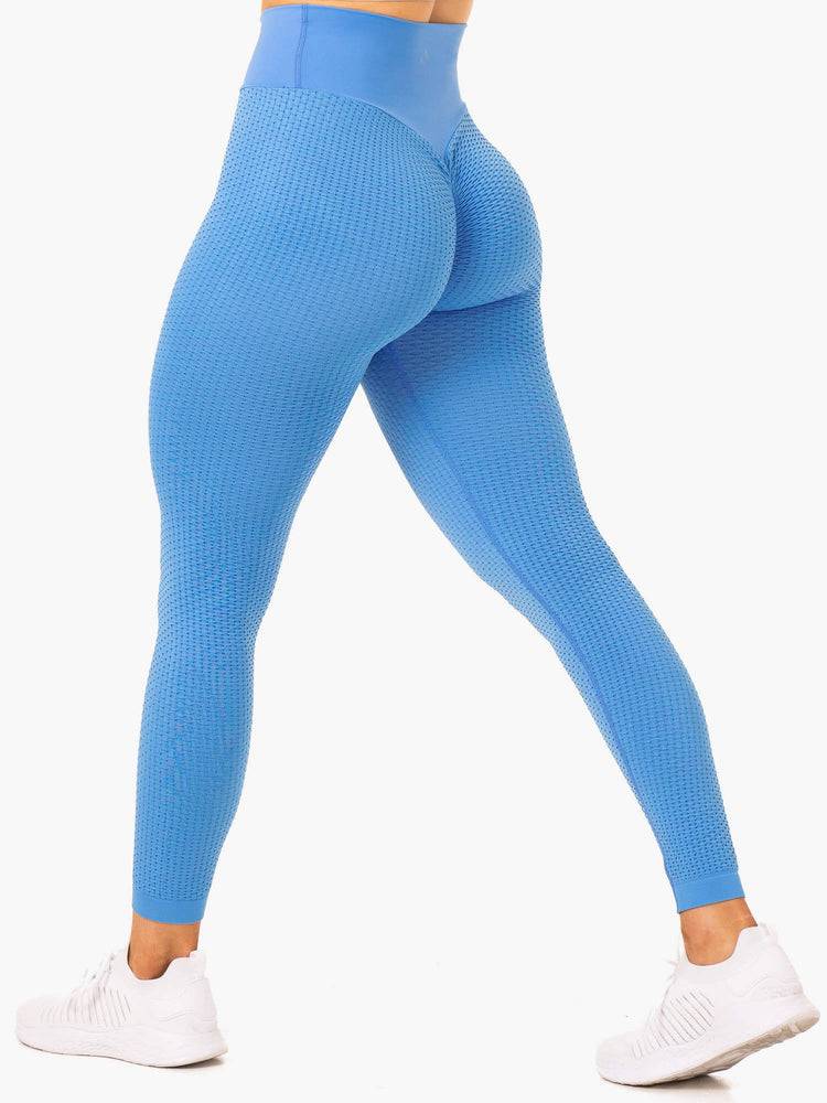 Ryderwear Women Leggings Honeycomb Scrunch Seamless Women's Leggings Bright Blue | CA2333LH