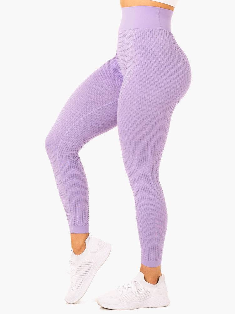 Ryderwear Women Leggings Honeycomb Scrunch Seamless Women's Leggings Lavender | CA2347TV