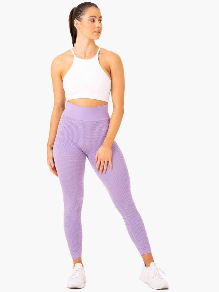 Ryderwear Women Leggings Honeycomb Scrunch Seamless Women's Leggings Lavender | CA2347TV