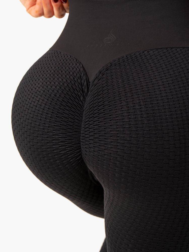 Ryderwear Women Leggings Honeycomb Scrunch Seamless Women's Leggings Black | CA2392SO