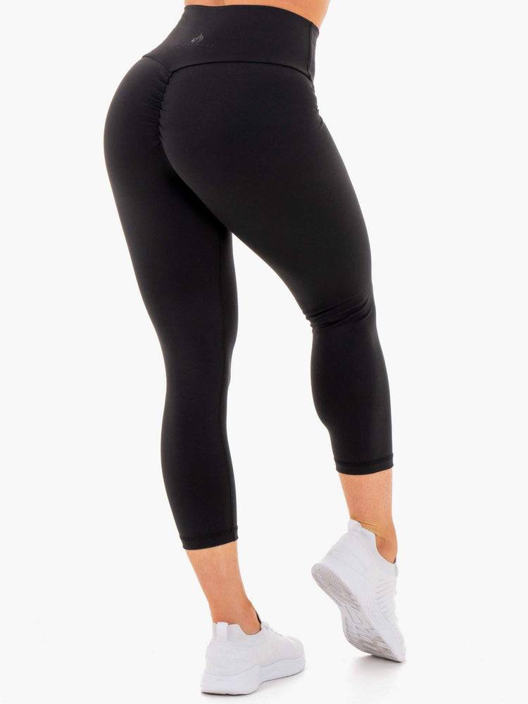 Ryderwear Women Leggings Motion High Waisted 7/8 Scrunch Bum Women's Leggings Black | CA2230VD