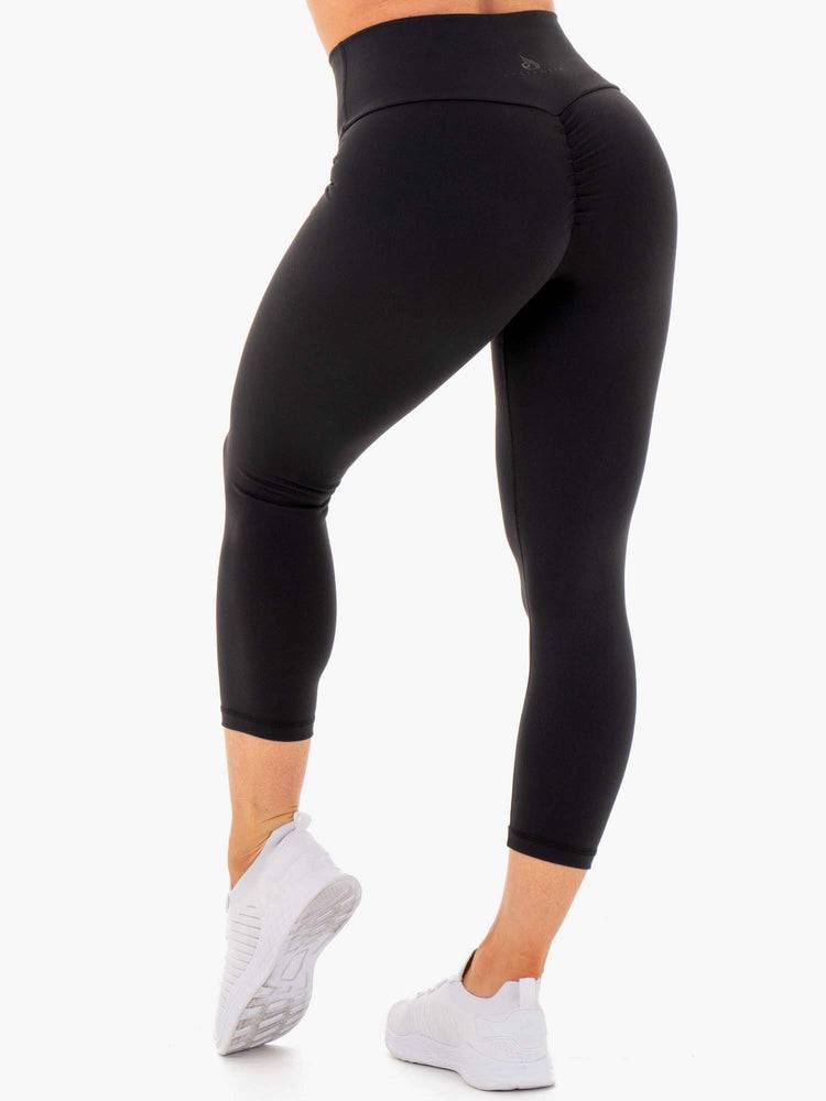 Ryderwear Women Leggings Motion High Waisted 7/8 Scrunch Bum Women\'s Leggings Black | CA2230VD