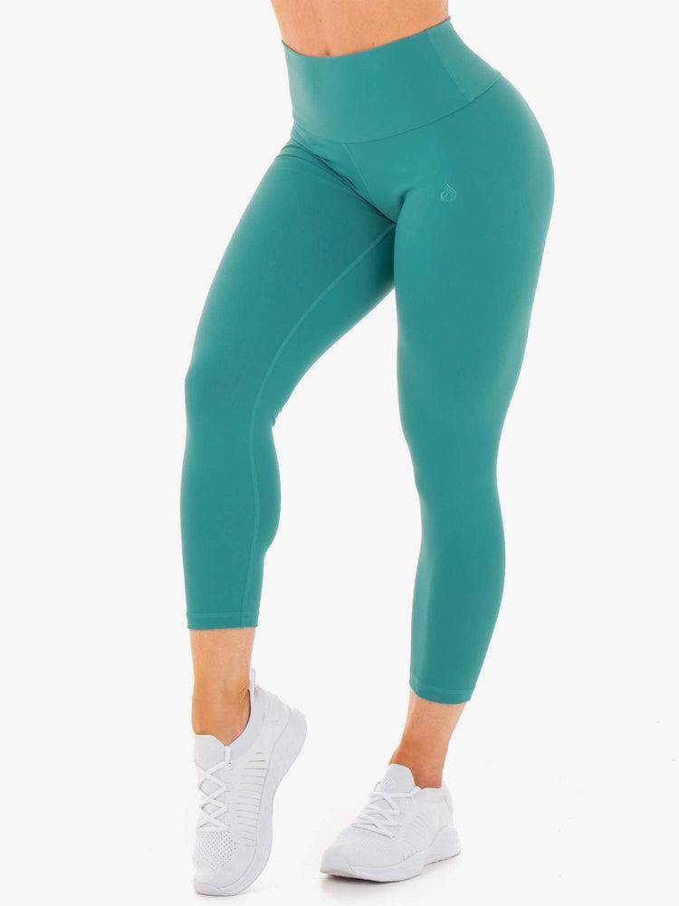 Ryderwear Women Leggings Motion High Waisted 7/8 Scrunch Bum Women's Leggings Teal | CA2302JJ