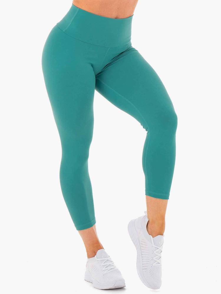 Ryderwear Women Leggings Motion High Waisted 7/8 Scrunch Bum Women's Leggings Teal | CA2302JJ