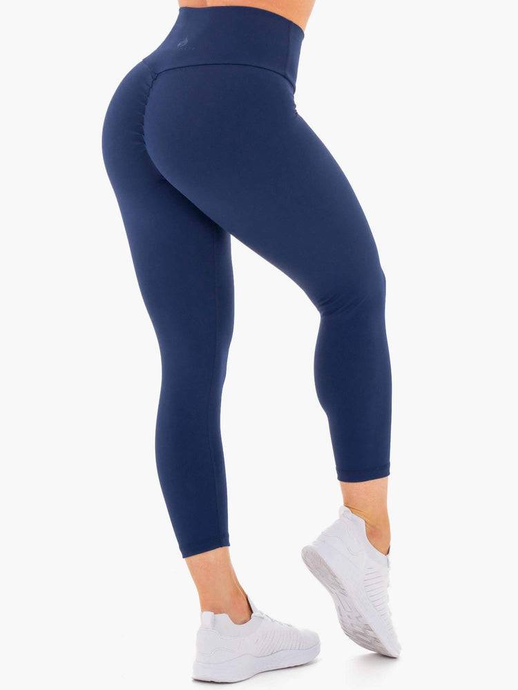 Ryderwear Women Leggings Motion High Waisted 7/8 Scrunch Bum Women's Leggings Navy | CA2400RW