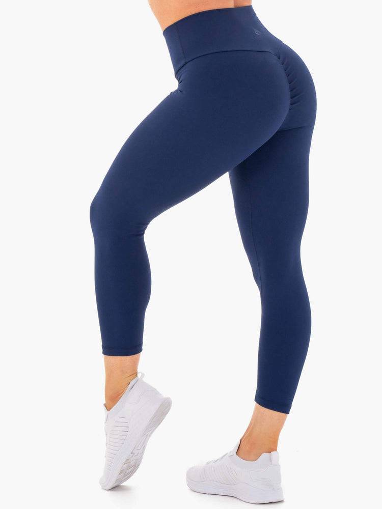 Ryderwear Women Leggings Motion High Waisted 7/8 Scrunch Bum Women\'s Leggings Navy | CA2400RW