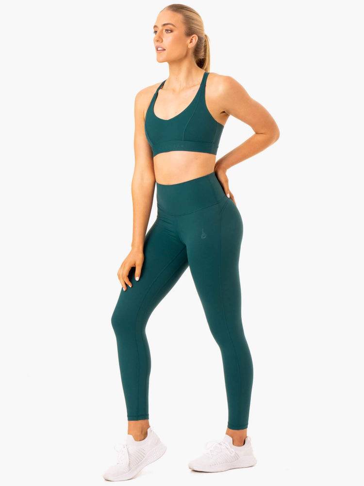 Ryderwear Women Leggings NKD Align Women's Leggings Teal | CA2394PQ