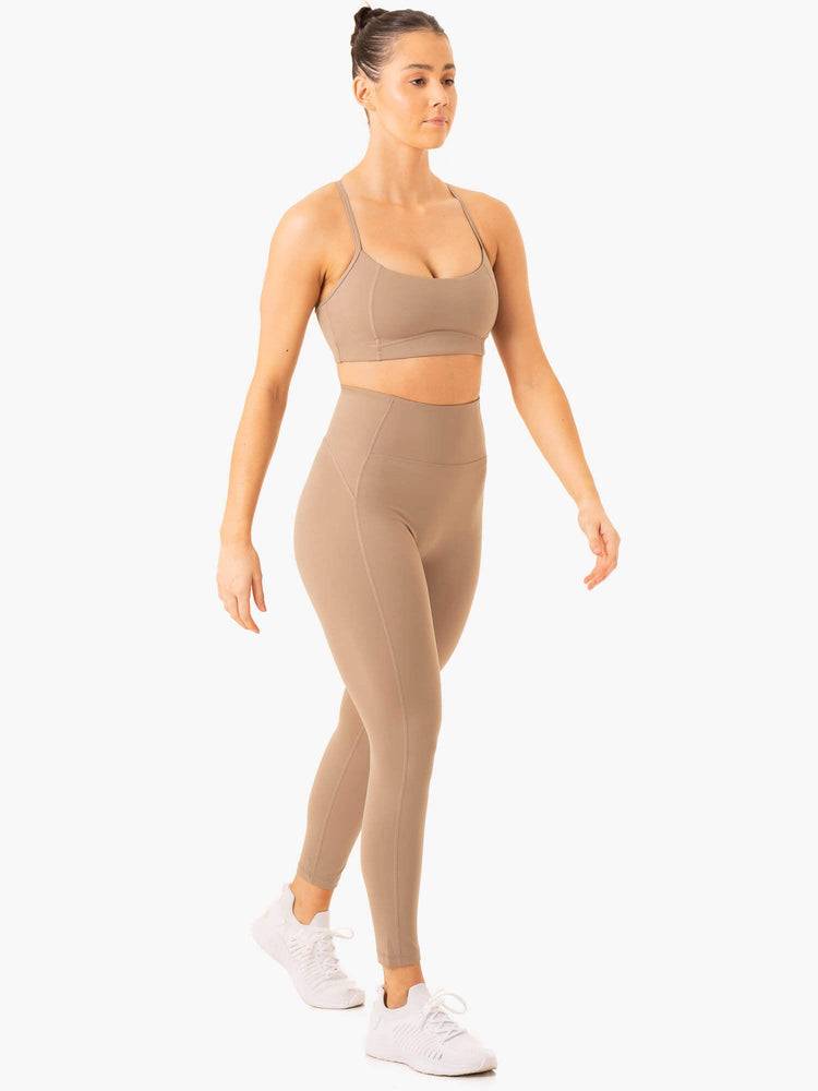 Ryderwear Women Leggings NKD Frame High Waisted Women's Leggings Latte | CA2341AP