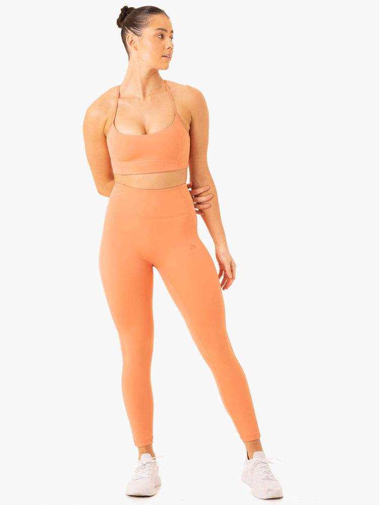 Ryderwear Women Leggings NKD Frame High Waisted Women's Leggings Terracotta | CA2367AP