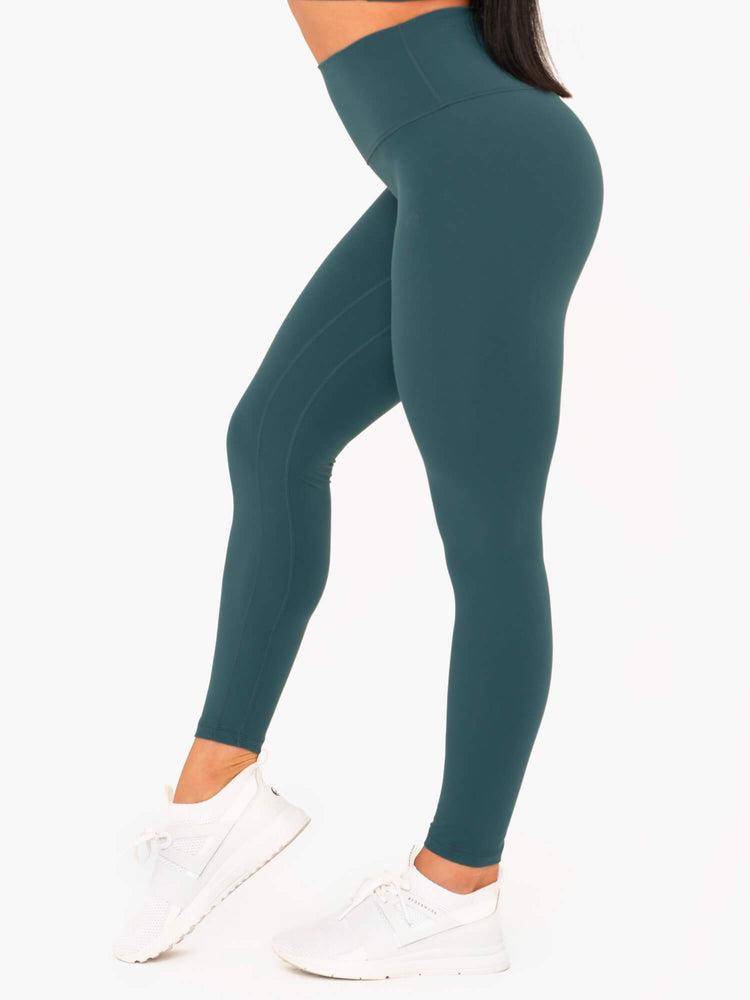 Ryderwear Women Leggings NKD High Waisted Women's Leggings Teal | CA2223HK