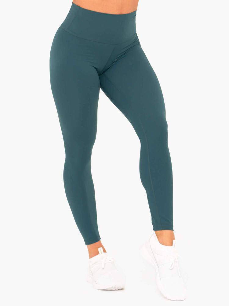 Ryderwear Women Leggings NKD High Waisted Women's Leggings Teal | CA2223HK