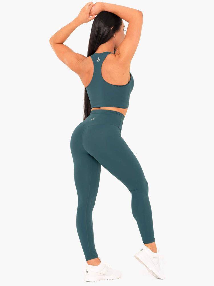 Ryderwear Women Leggings NKD High Waisted Women's Leggings Teal | CA2223HK