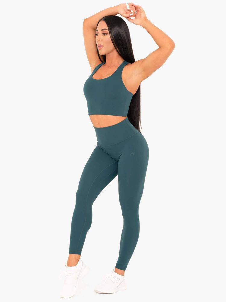 Ryderwear Women Leggings NKD High Waisted Women's Leggings Teal | CA2223HK