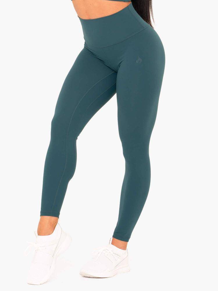 Ryderwear Women Leggings NKD High Waisted Women\'s Leggings Teal | CA2223HK