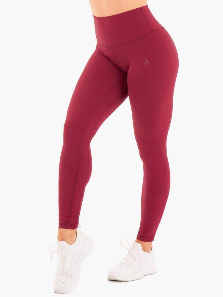 Ryderwear Women Leggings NKD High Waisted Women\'s Leggings Berry Red | CA2226LH