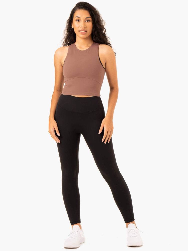 Ryderwear Women Leggings NKD Refine High Waisted Women's Leggings Black | CA2301HK