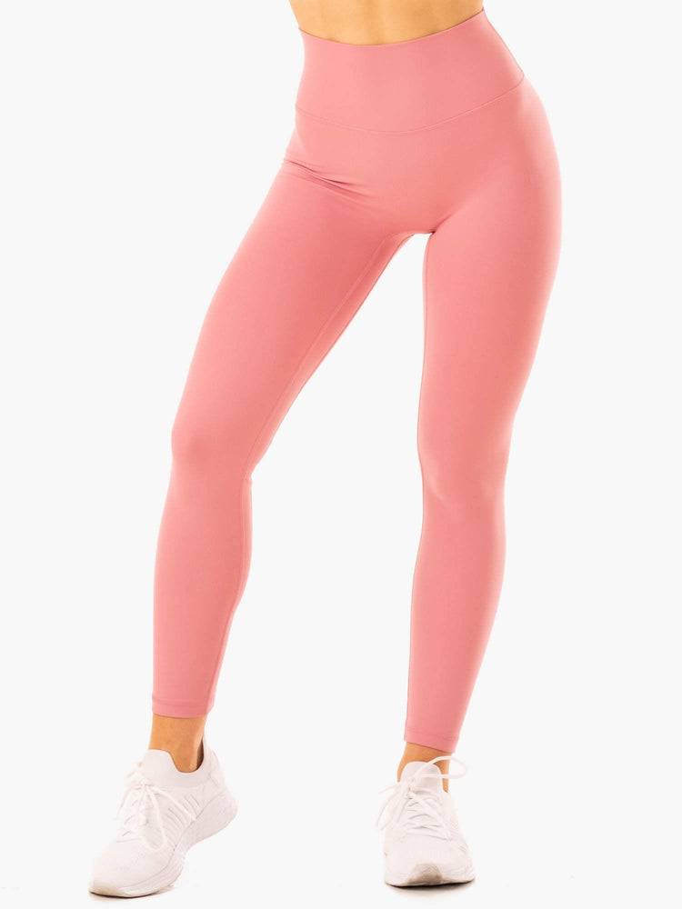 Ryderwear Women Leggings NKD Refine High Waisted Women's Leggings Dusty Pink | CA2350WY