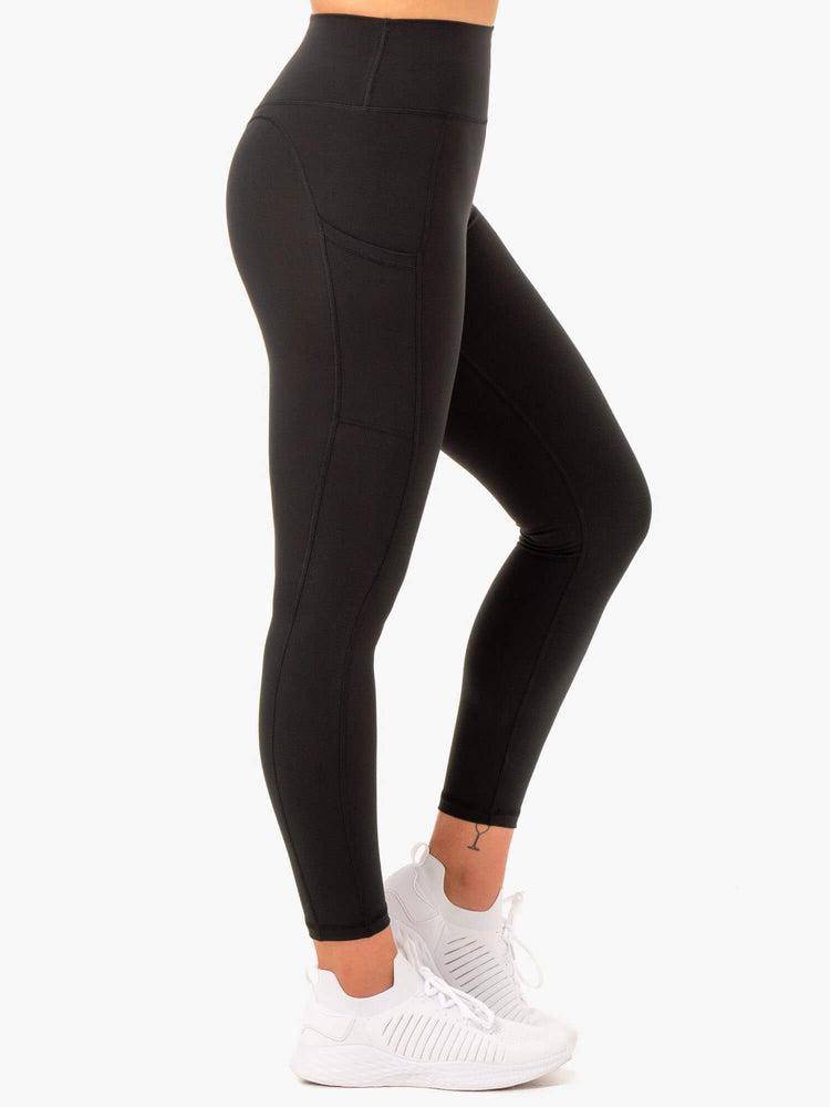 Ryderwear Women Leggings Reset High Waisted Pocket Women's Leggings Black | CA2270AP