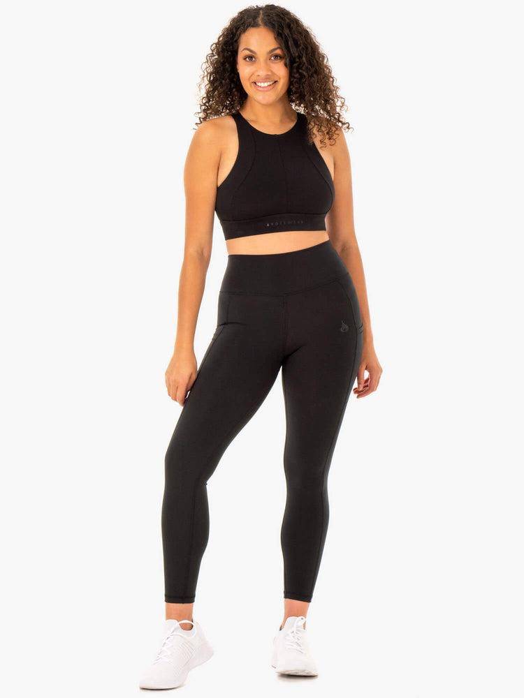 Ryderwear Women Leggings Reset High Waisted Pocket Women's Leggings Black | CA2270AP