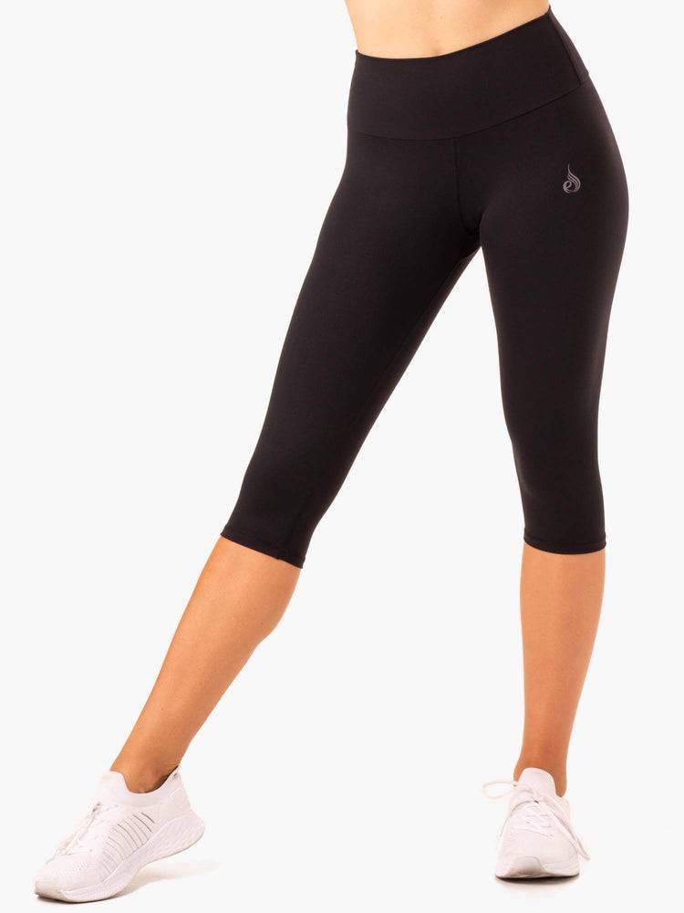 Ryderwear Women Leggings Reset High Waisted Scrunch Capri Women\'s Leggings Black | CA2312FM