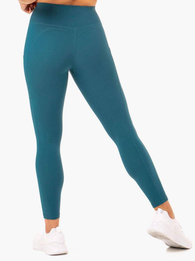 Ryderwear Women Leggings Reset High Waisted Pocket Women\'s Leggings Teal | CA2340SO