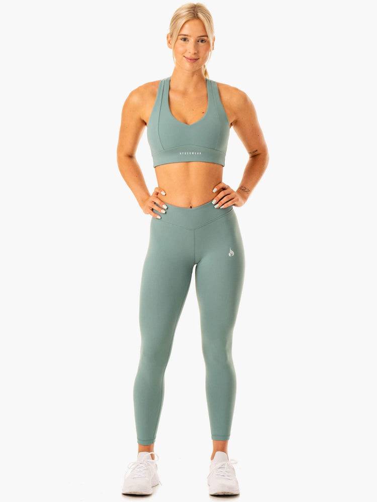 Ryderwear Women Leggings Revival Scrunch Bum Women's Leggings Sage Green | CA2362HK