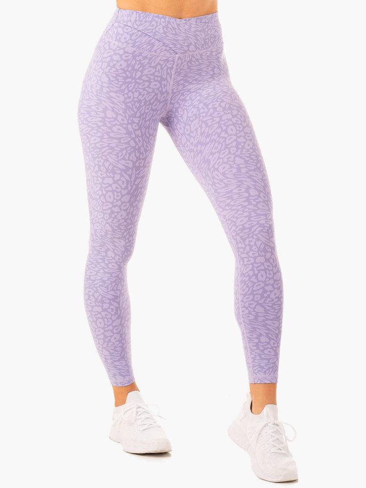 Ryderwear Women Leggings Rotation High Waisted Scrunch Women's Leggings Iris Leopard | CA2336HK