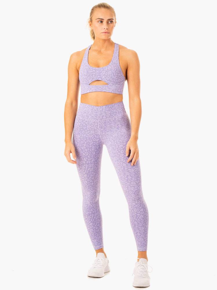 Ryderwear Women Leggings Rotation High Waisted Scrunch Women's Leggings Iris Leopard | CA2336HK