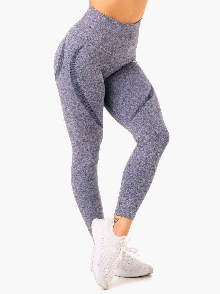 Ryderwear Women Leggings Sculpt Seamless Women's Leggings Navy Marl | CA2259MA