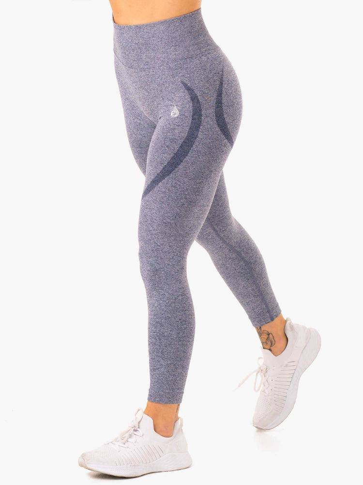 Ryderwear Women Leggings Sculpt Seamless Women\'s Leggings Navy Marl | CA2259MA