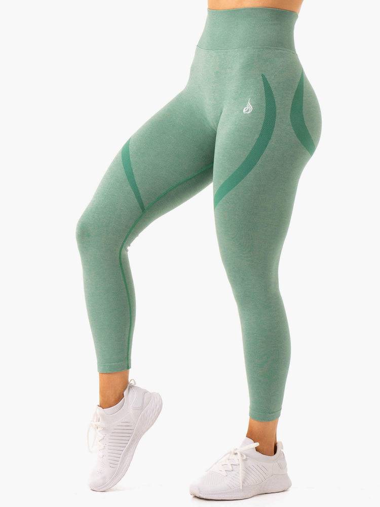 Ryderwear Women Leggings Sculpt Seamless Women's Leggings Forest Green Marl | CA2313DN