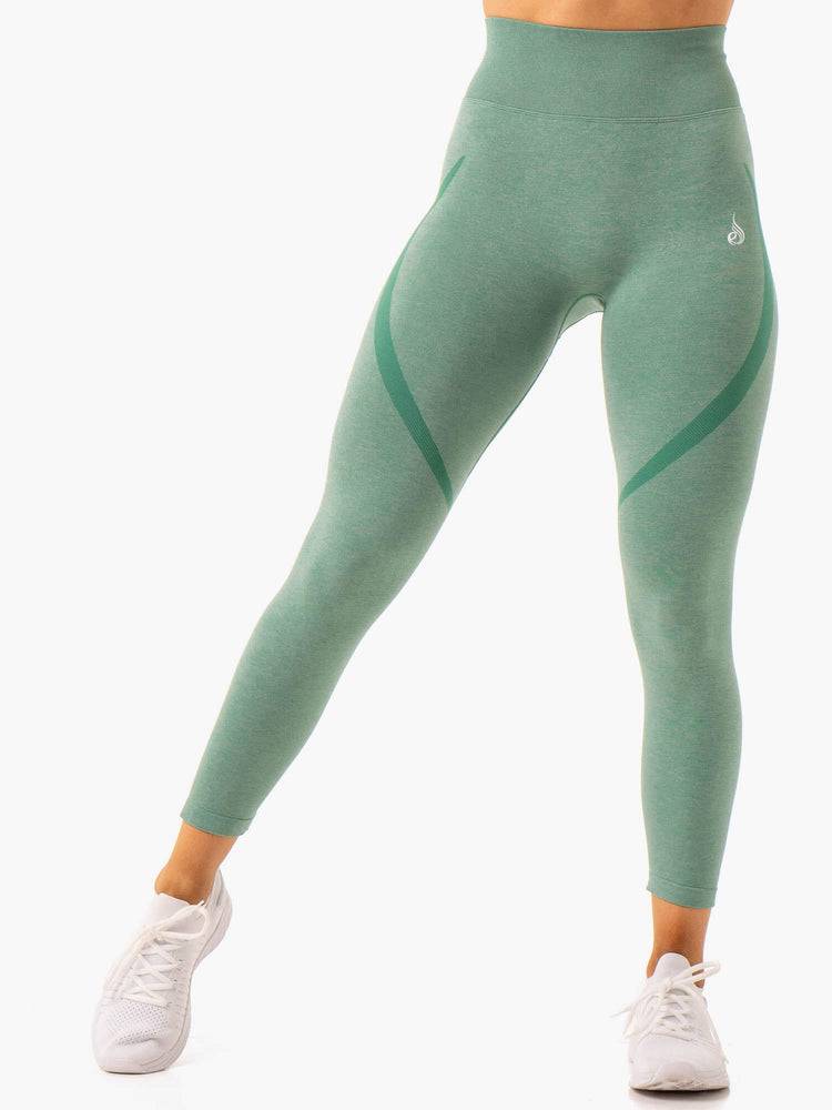 Ryderwear Women Leggings Sculpt Seamless Women's Leggings Forest Green Marl | CA2313DN