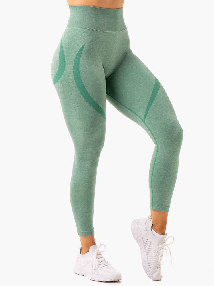 Ryderwear Women Leggings Sculpt Seamless Women's Leggings Forest Green Marl | CA2313DN