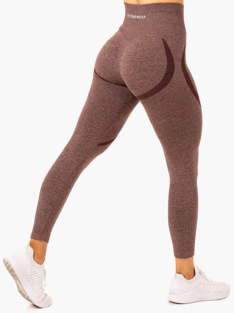 Ryderwear Women Leggings Sculpt Seamless Women's Leggings Chocolate Marl | CA2410ZG