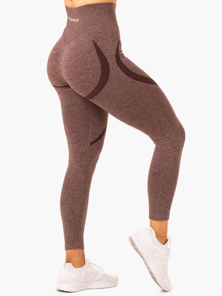 Ryderwear Women Leggings Sculpt Seamless Women's Leggings Chocolate Marl | CA2410ZG