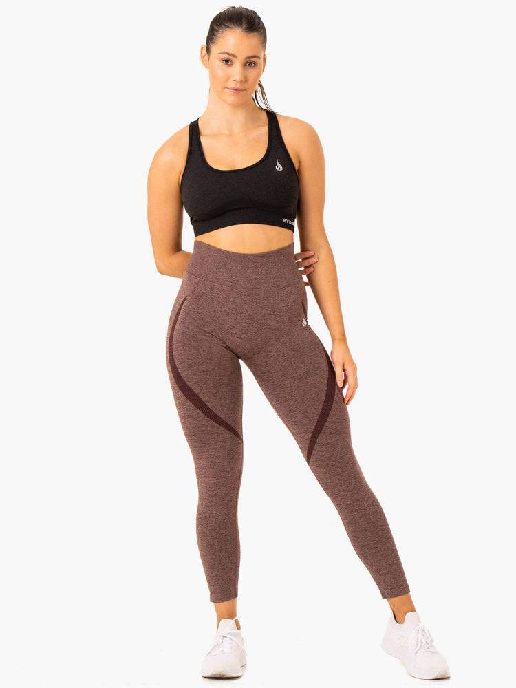 Ryderwear Women Leggings Sculpt Seamless Women's Leggings Chocolate Marl | CA2410ZG