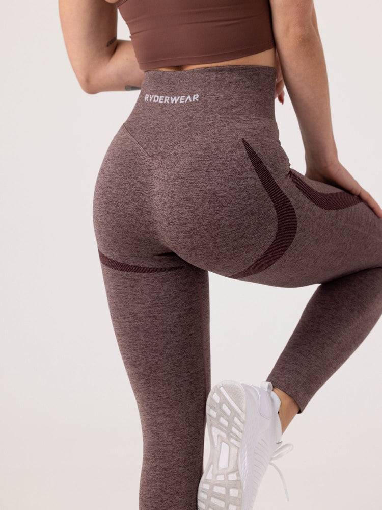 Ryderwear Women Leggings Sculpt Seamless Women\'s Leggings Chocolate Marl | CA2410ZG