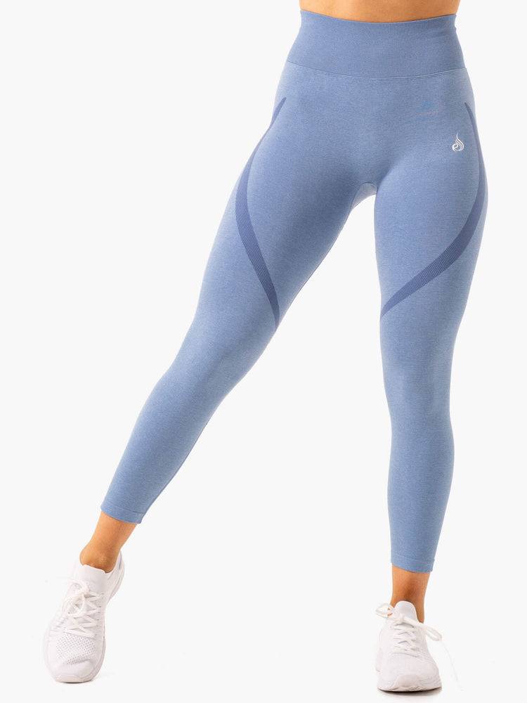 Ryderwear Women Leggings Sculpt Seamless Women's Leggings Stonewash Blue Marl | CA2415GL