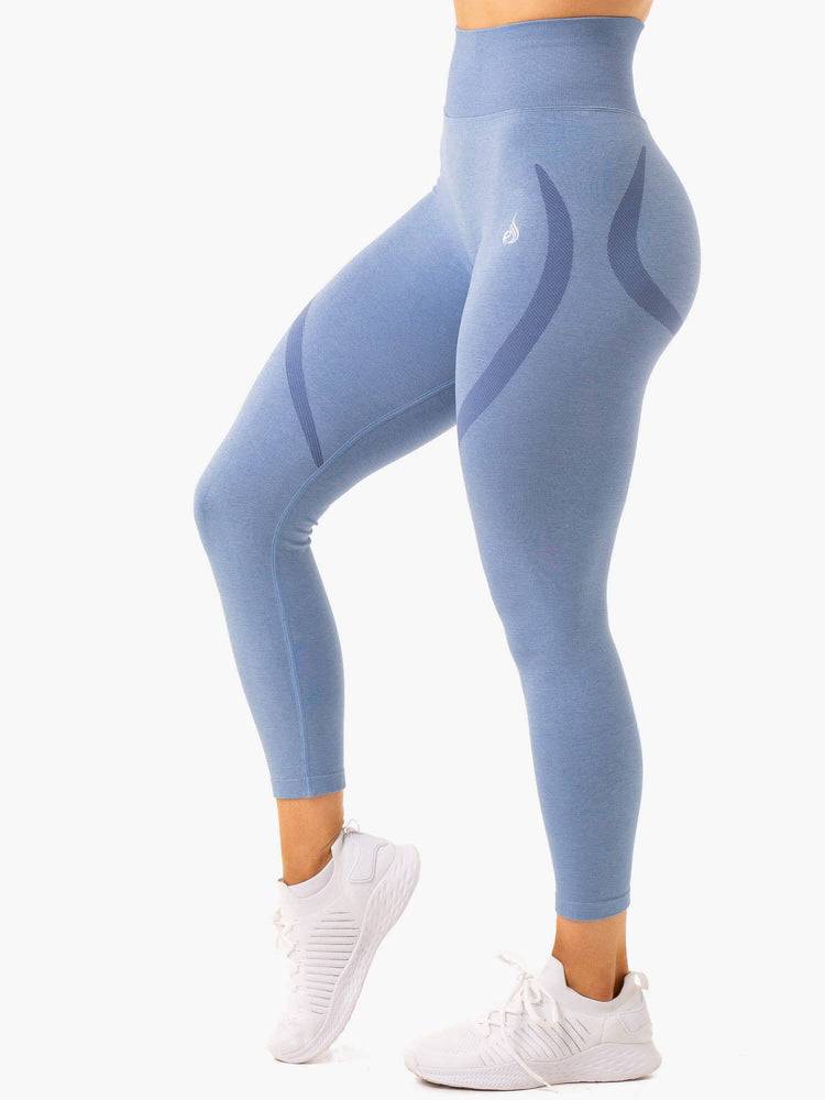 Ryderwear Women Leggings Sculpt Seamless Women's Leggings Stonewash Blue Marl | CA2415GL