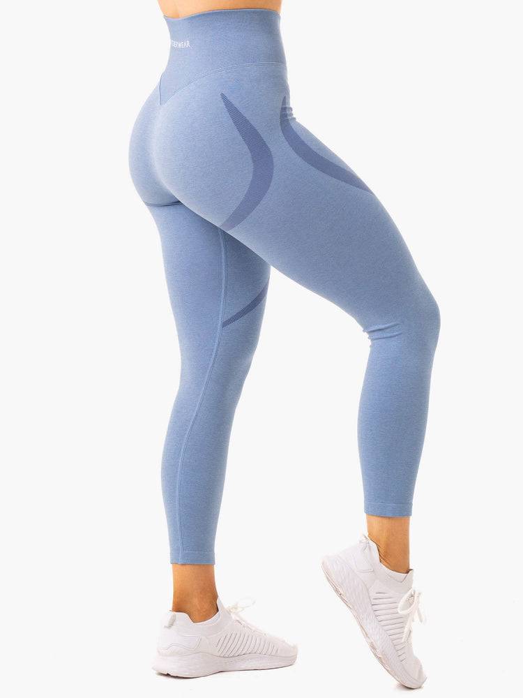 Ryderwear Women Leggings Sculpt Seamless Women's Leggings Stonewash Blue Marl | CA2415GL