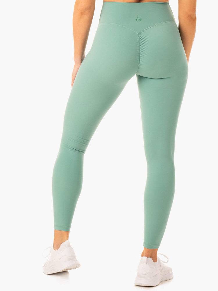 Ryderwear Women Leggings Serene Cross Over Scrunch Women's Leggings Green | CA2368PQ