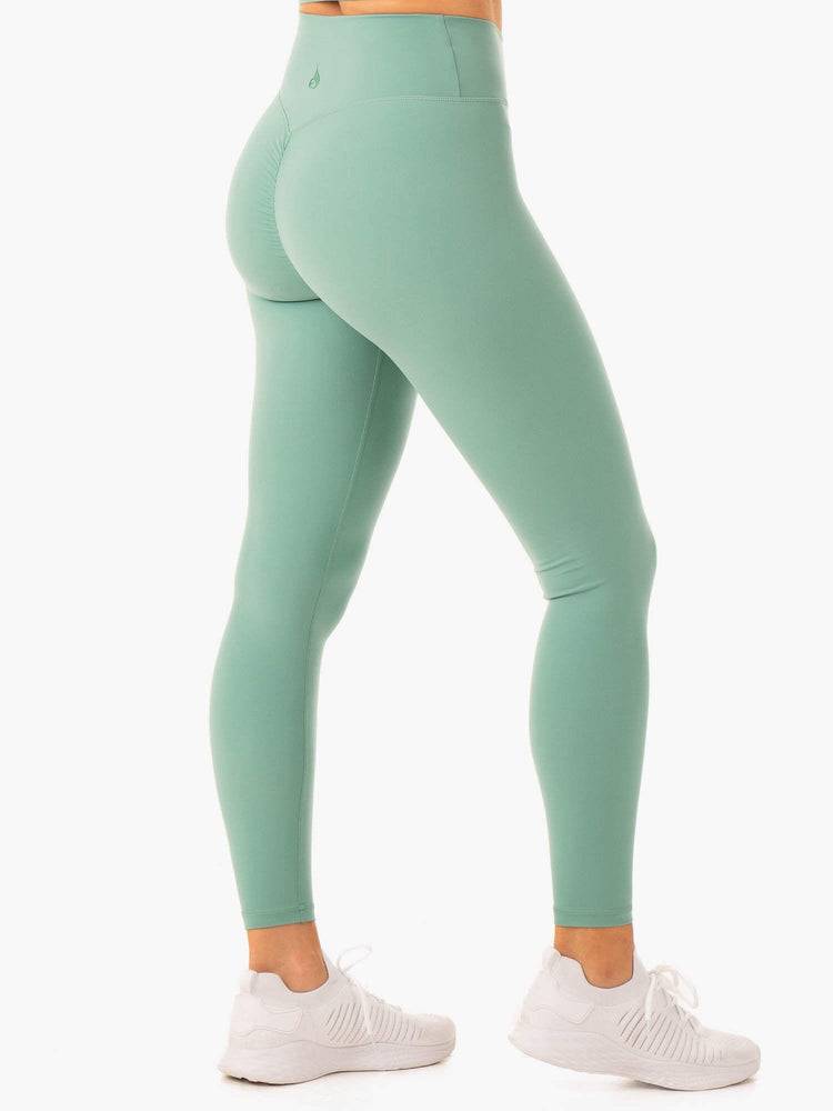 Ryderwear Women Leggings Serene Cross Over Scrunch Women\'s Leggings Green | CA2368PQ