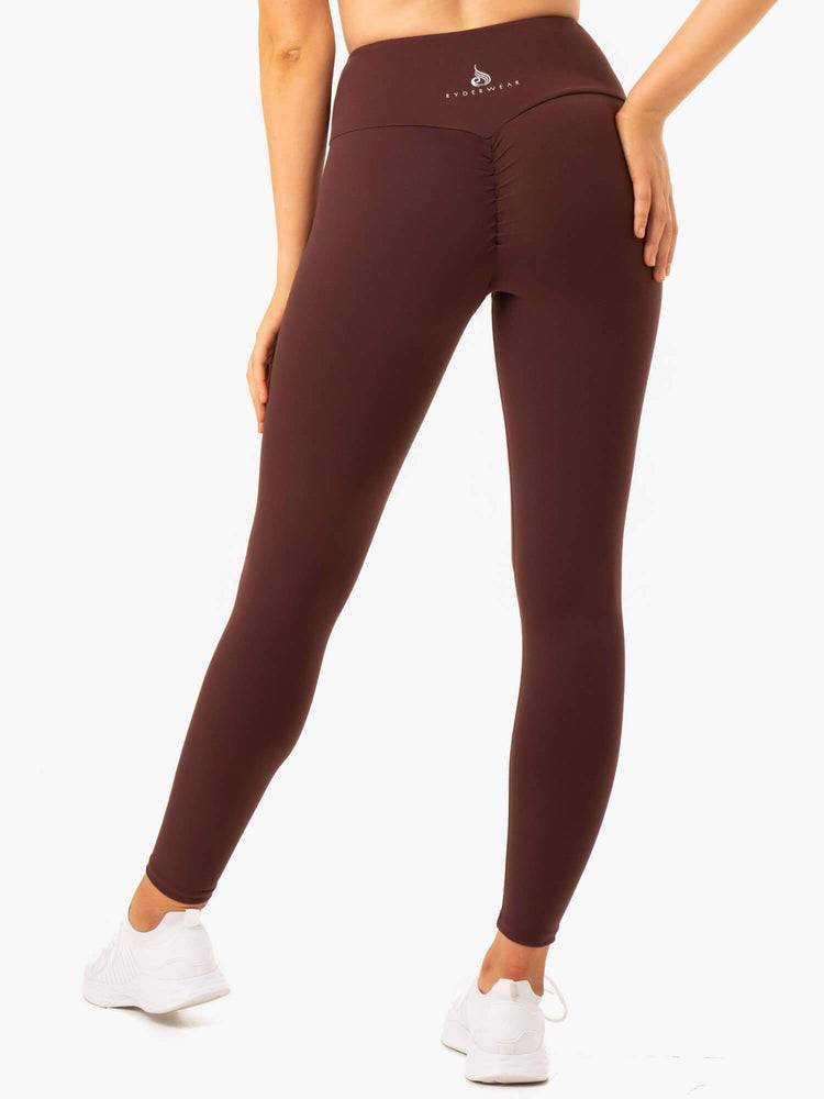 Ryderwear Women Leggings Staples Scrunch Bum Women's Leggings Chocolate | CA2264TV