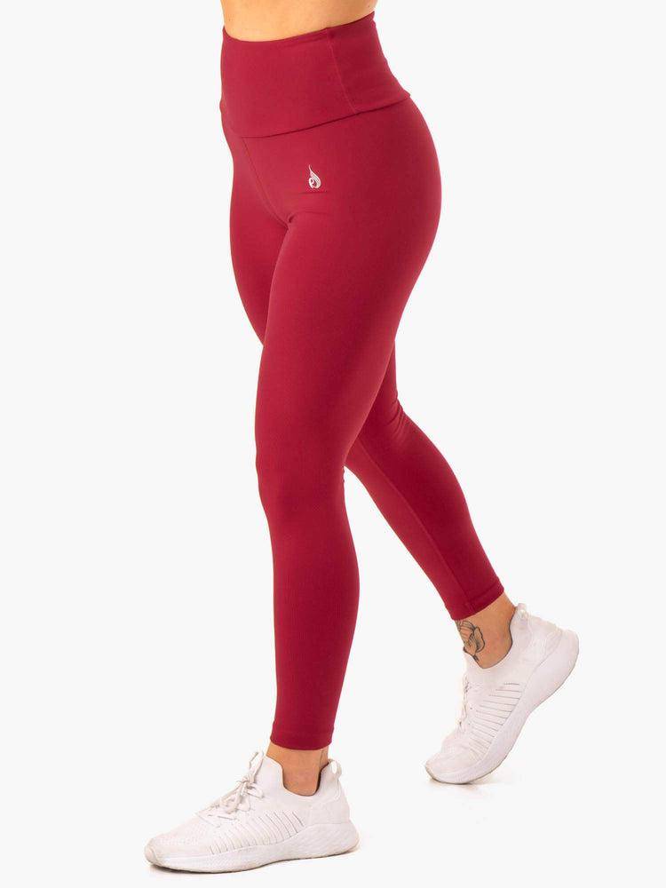 Ryderwear Women Leggings Staples Scrunch Bum Women's Leggings Wine Red | CA2283BC