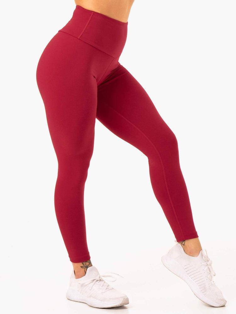 Ryderwear Women Leggings Staples Scrunch Bum Women's Leggings Wine Red | CA2283BC