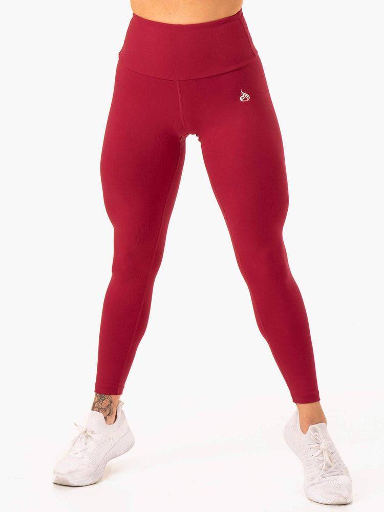 Ryderwear Women Leggings Staples Scrunch Bum Women's Leggings Wine Red | CA2283BC