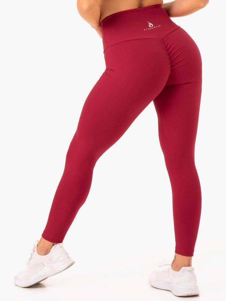 Ryderwear Women Leggings Staples Scrunch Bum Women\'s Leggings Wine Red | CA2283BC